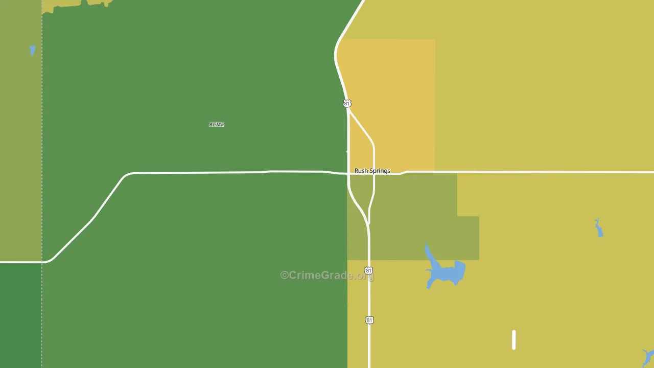 Rush Springs, OK Map of Vandalism Rates
