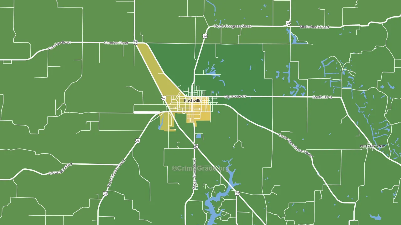 Rushville, IL Map of Vandalism Rates