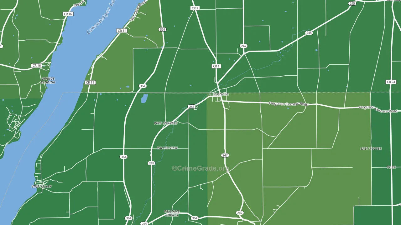 Rushville, NY Map of Vandalism Rates