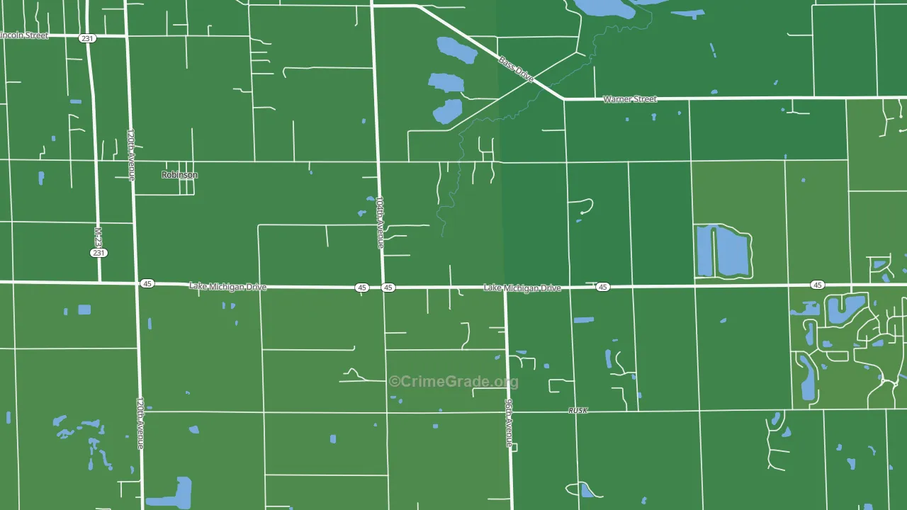 Rusk, MI Map of Vandalism Rates