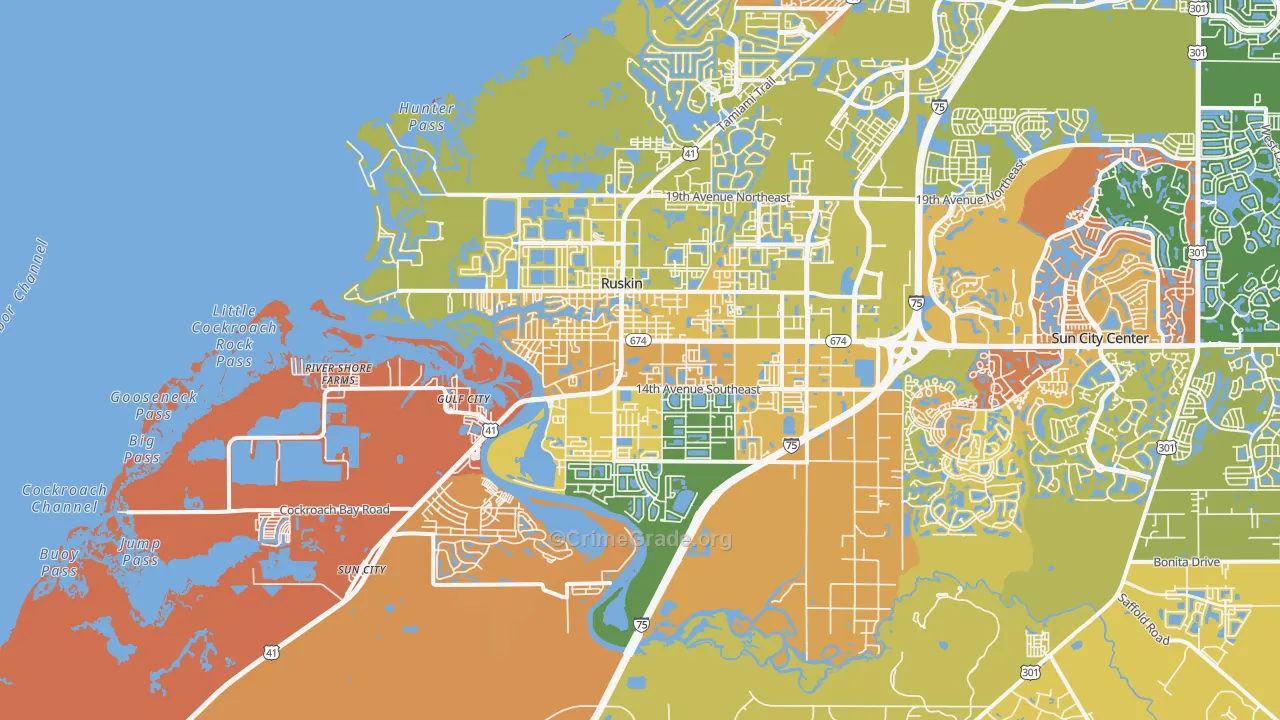 Ruskin, FL Map of Vandalism Rates