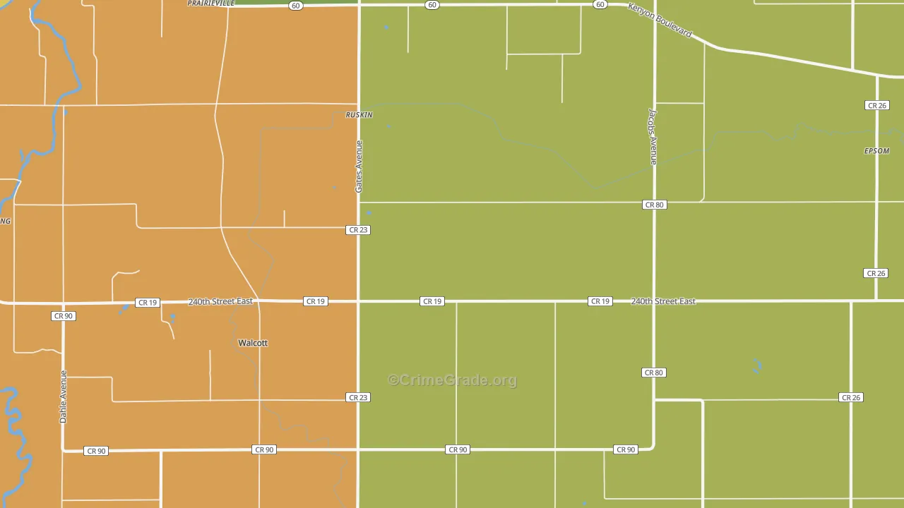 Ruskin, MN Map of Vandalism Rates