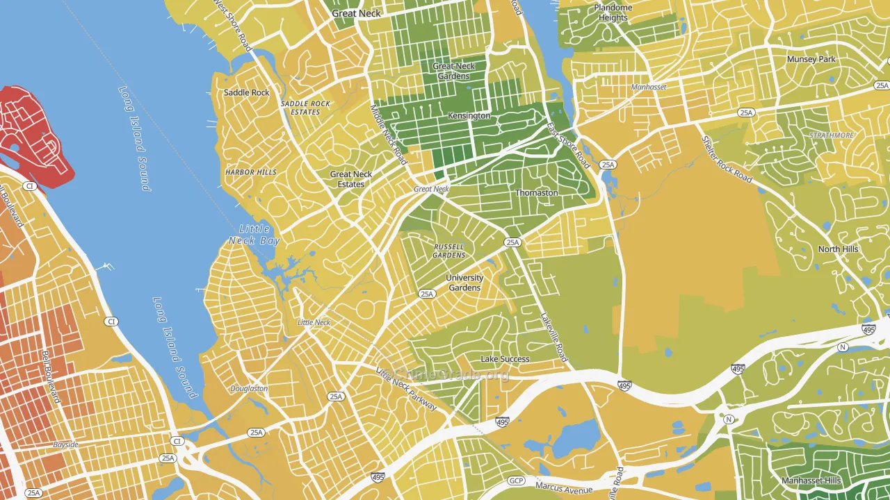 Russell Gardens, NY Map of Vandalism Rates
