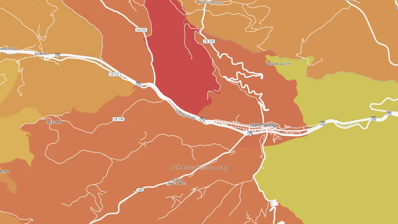 Russell Gulch, CO Map of Vandalism Rates