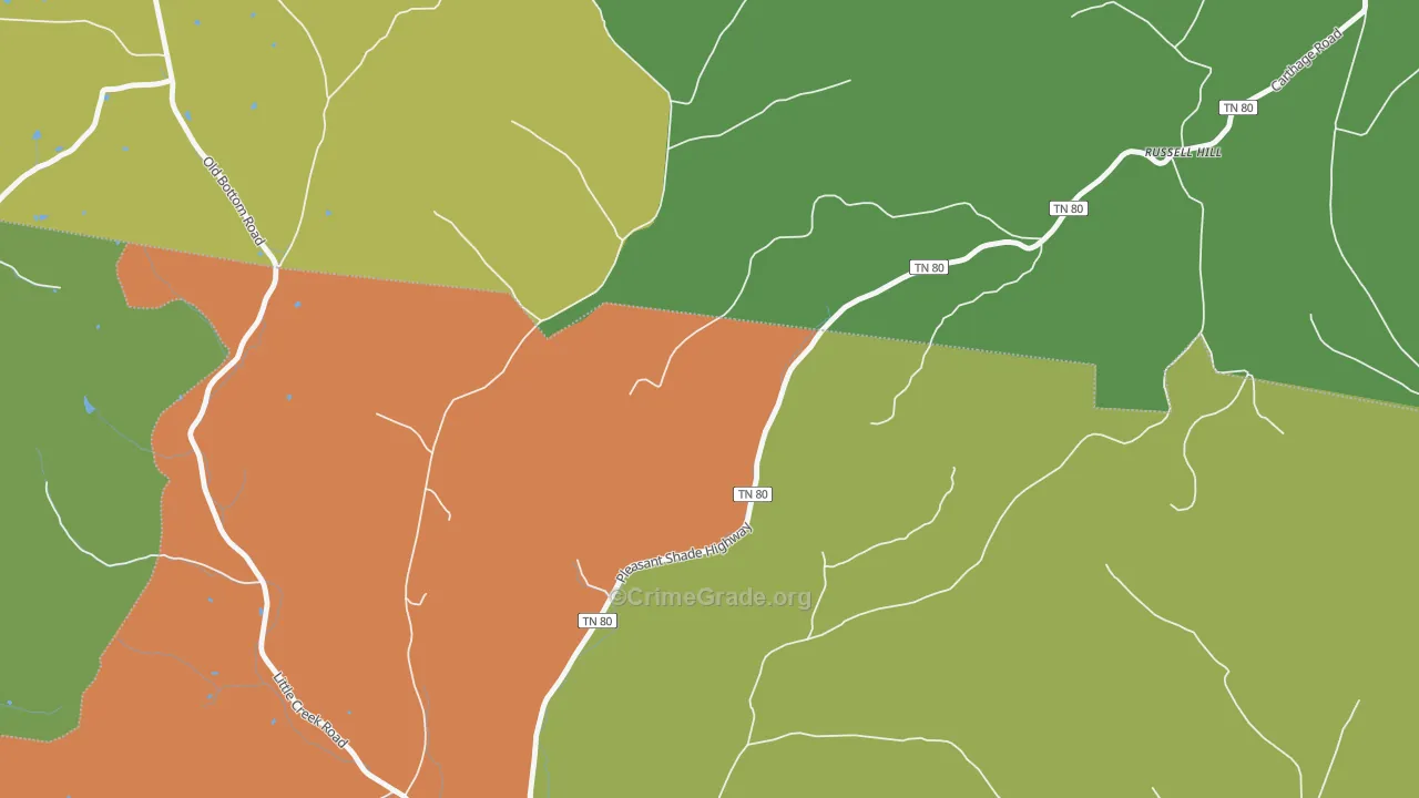 Russell Hill, TN Map of Vandalism Rates