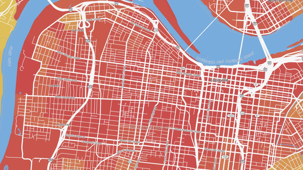 Russell, Louisville, KY Map of Vandalism Rates