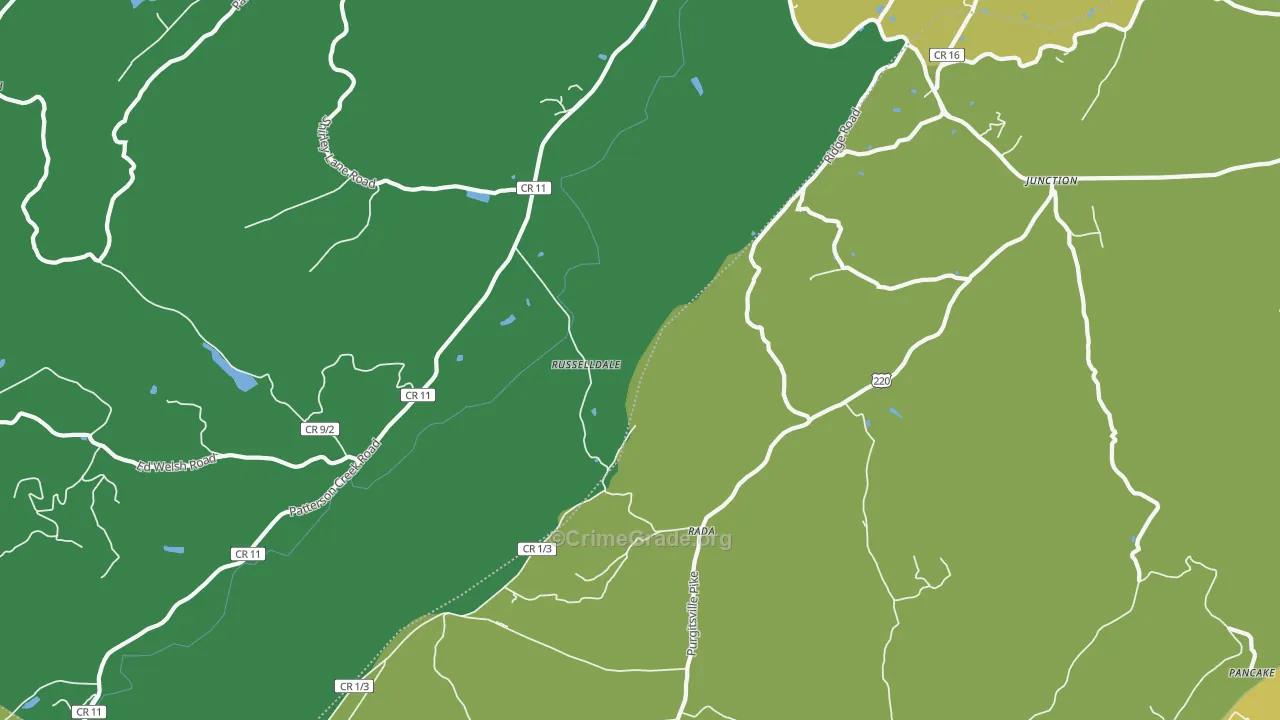 Russelldale, WV Map of Vandalism Rates