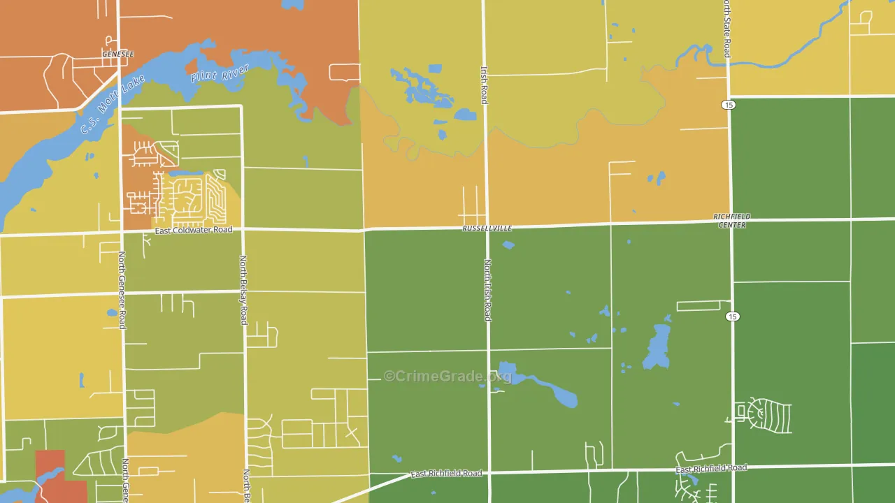 Russellville, MI Map of Vandalism Rates
