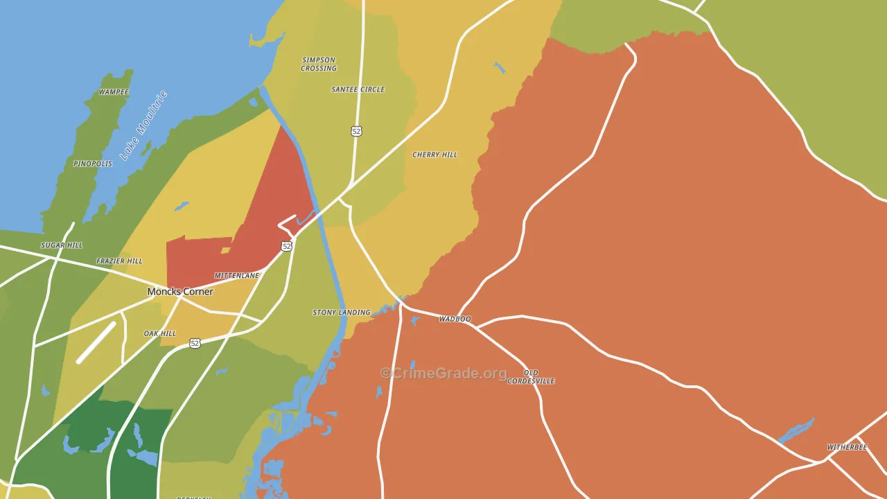 Russellville, SC Map of Vandalism Rates