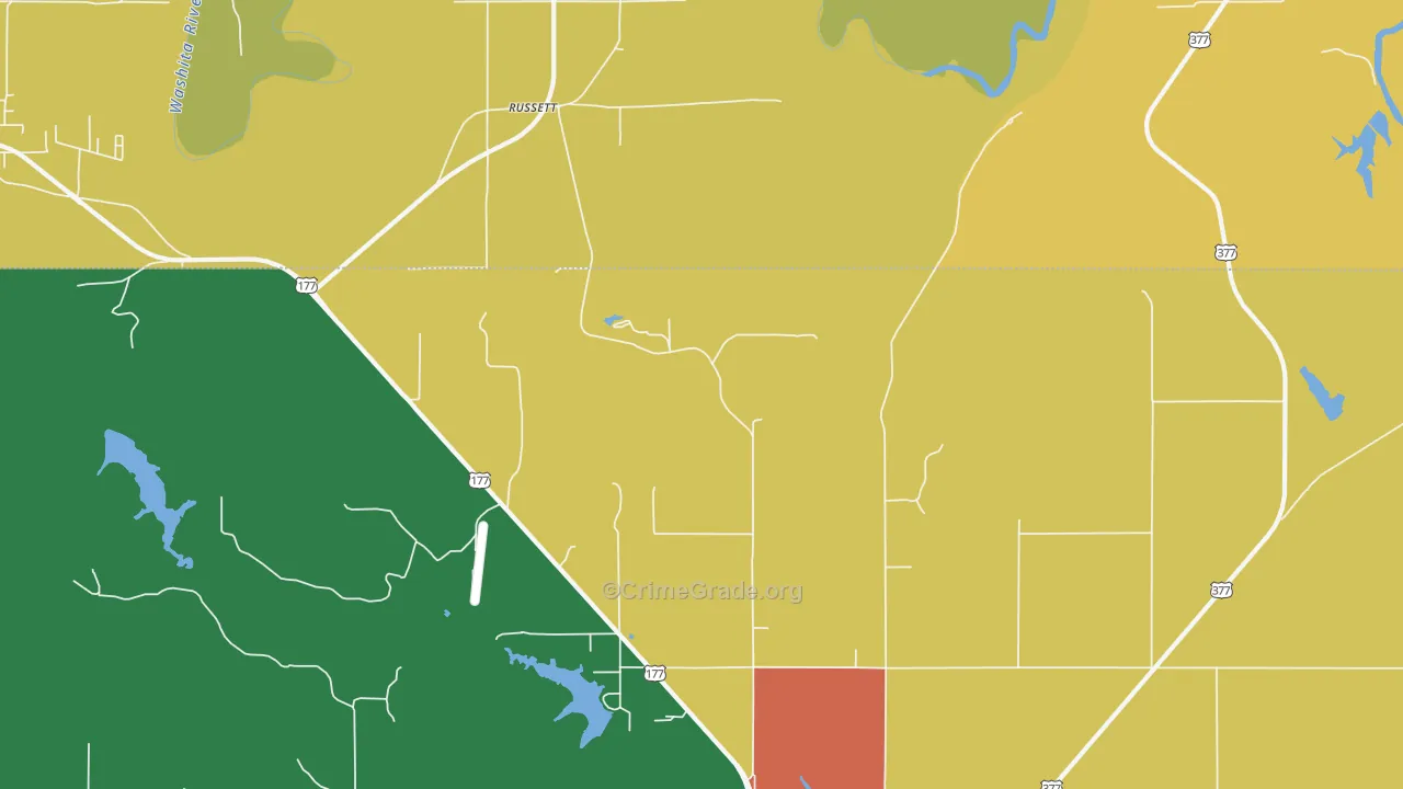 Russett, OK Map of Vandalism Rates