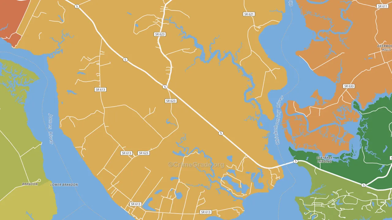 Rustic, VA Map of Vandalism Rates
