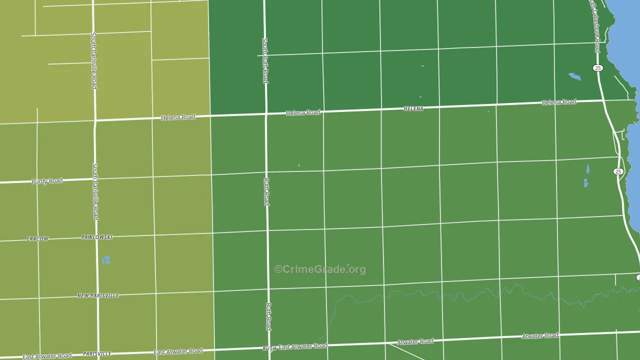 Ruth, MI Map of Vandalism Rates