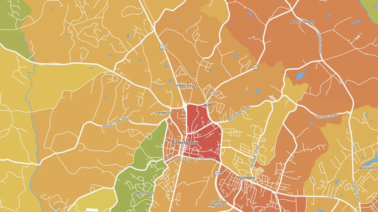 Ruth, NC Map of Vandalism Rates