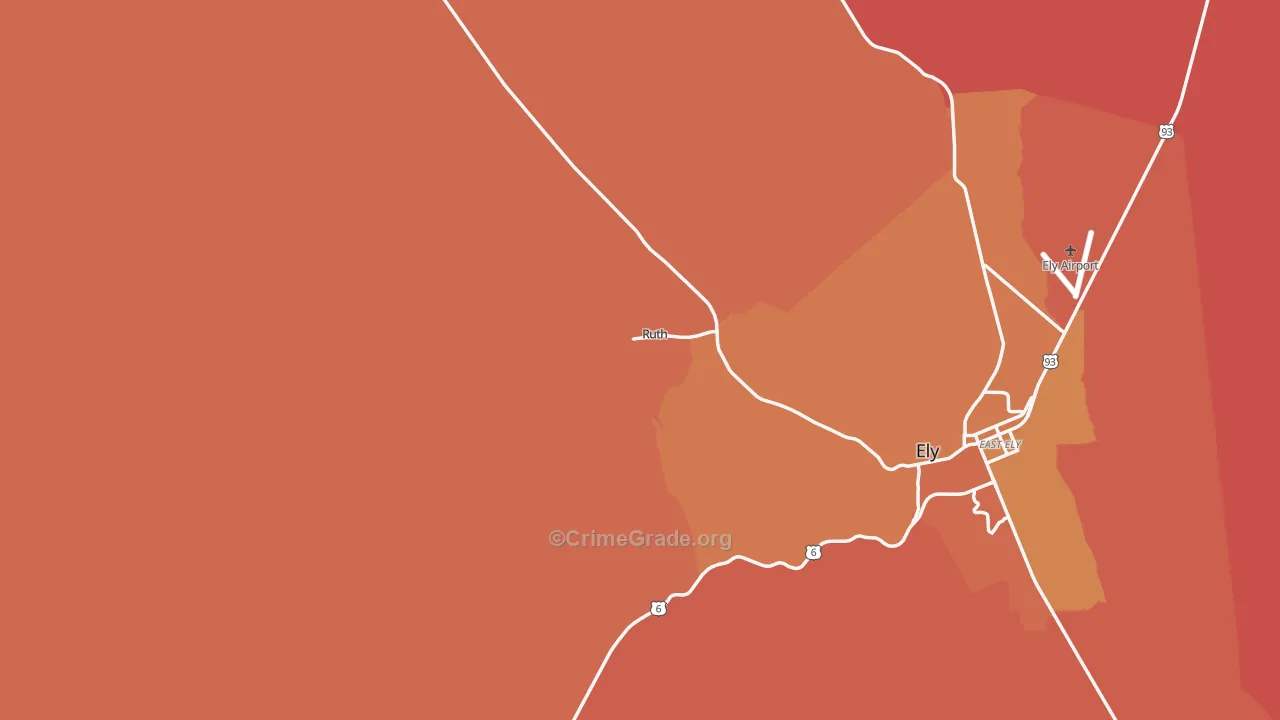 Ruth, NV Map of Vandalism Rates