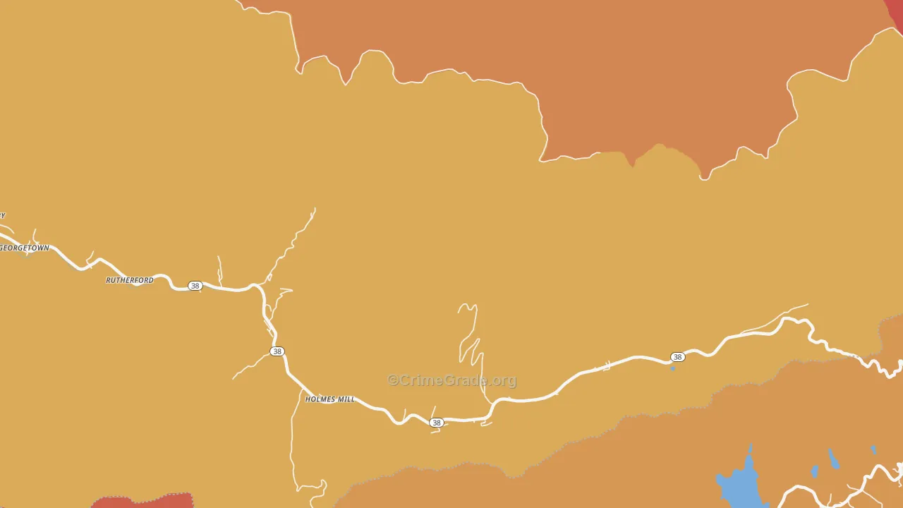 Rutherford, KY Map of Vandalism Rates