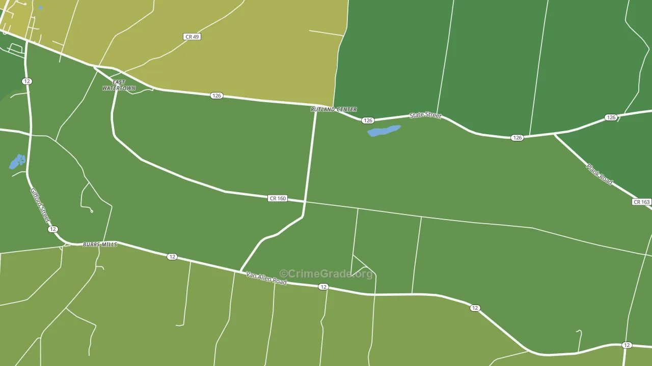 Rutland Center, NY Map of Vandalism Rates