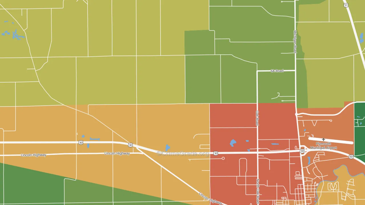 Rutland, IN Map of Vandalism Rates