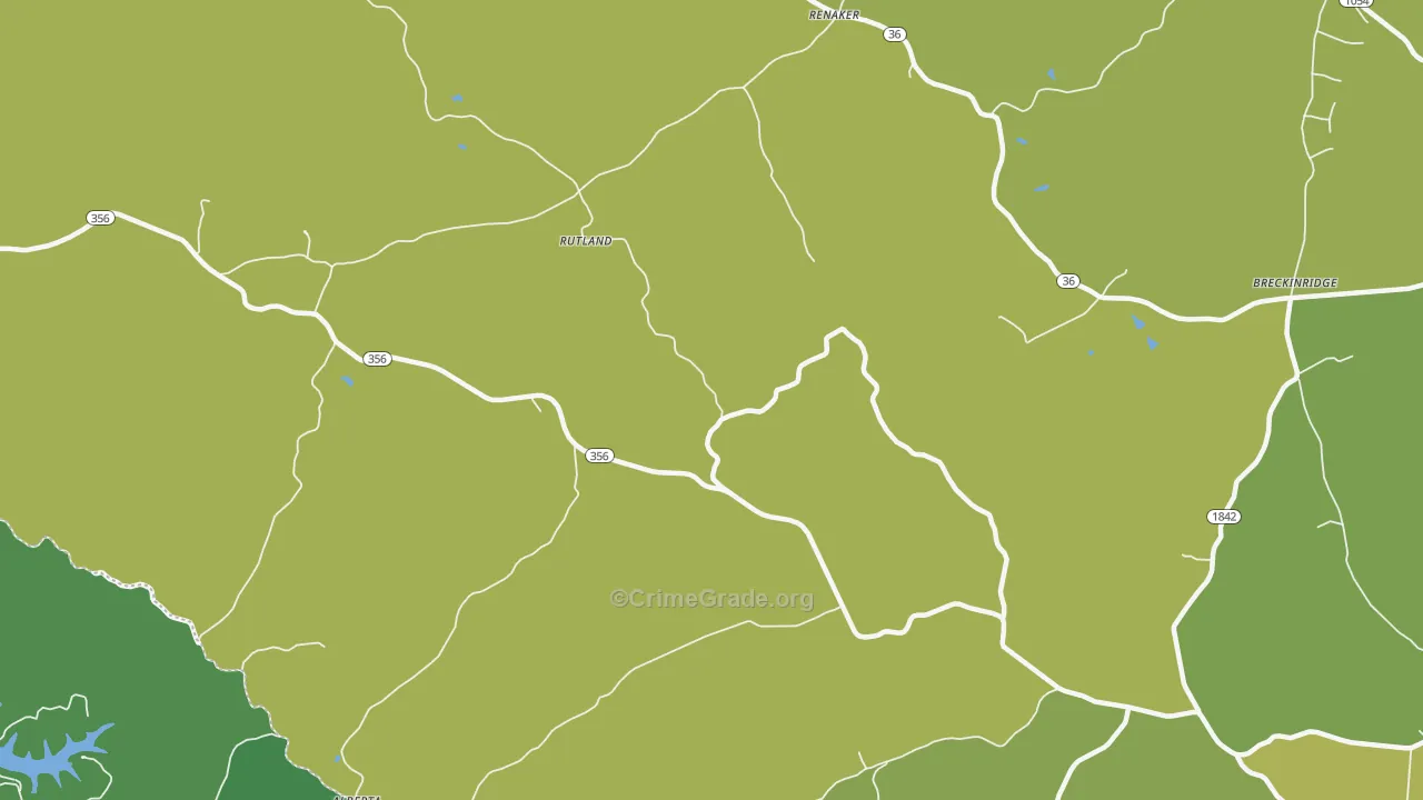 Rutland, KY Map of Vandalism Rates