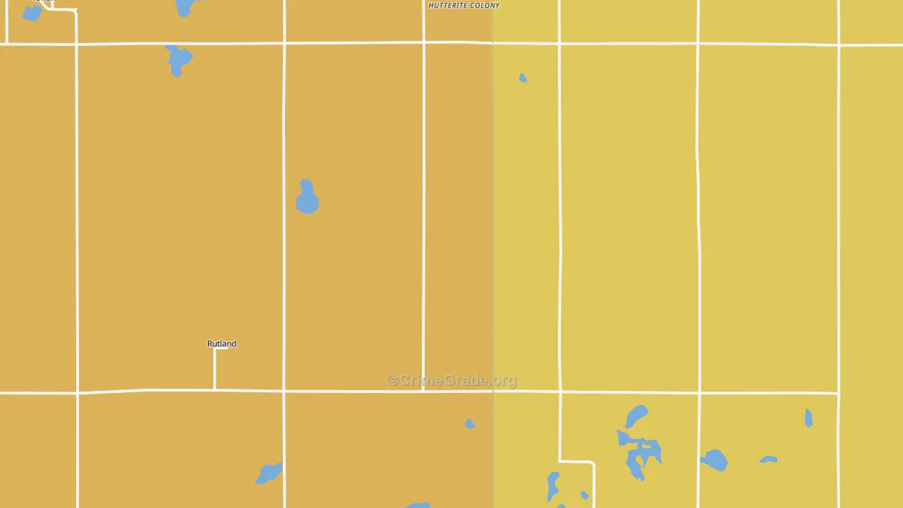 Rutland, SD Map of Vandalism Rates