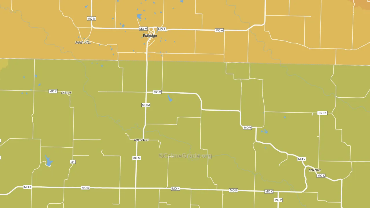 Rutledge, MO Map of Vandalism Rates