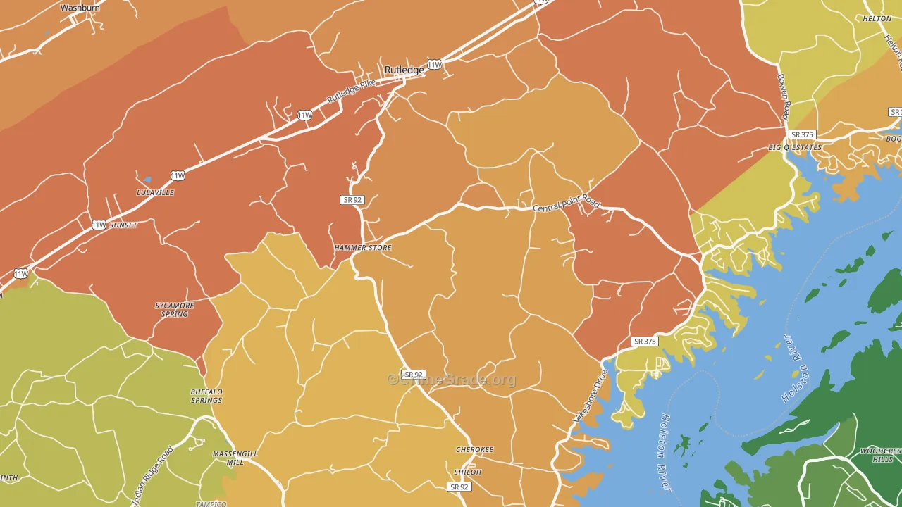 Rutledge, TN Map of Vandalism Rates