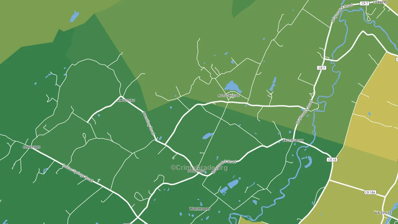 Rutsonville, NY Map of Vandalism Rates