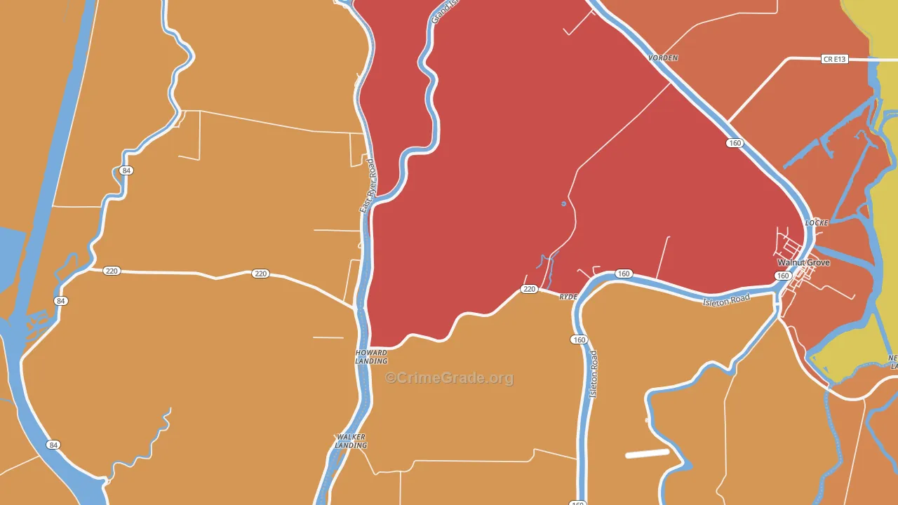 Ryde, CA Map of Vandalism Rates