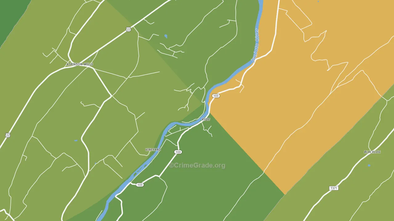 Ryde, PA Map of Vandalism Rates