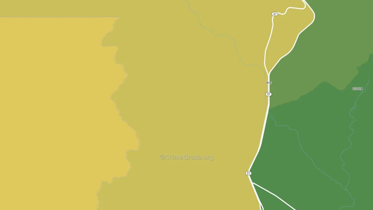 Rye, AZ Map of Vandalism Rates