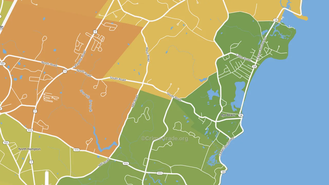 Rye Beach, NH Map of Vandalism Rates