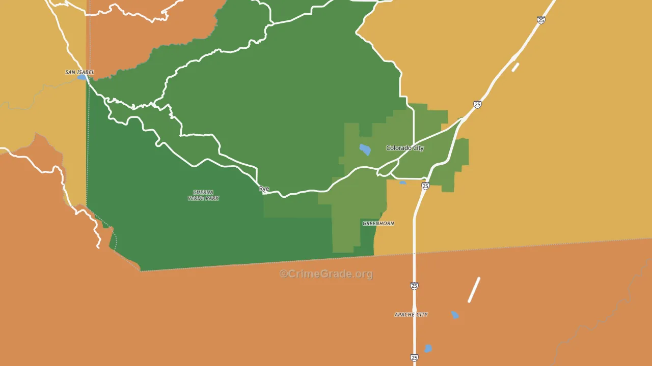 Rye, CO Map of Vandalism Rates
