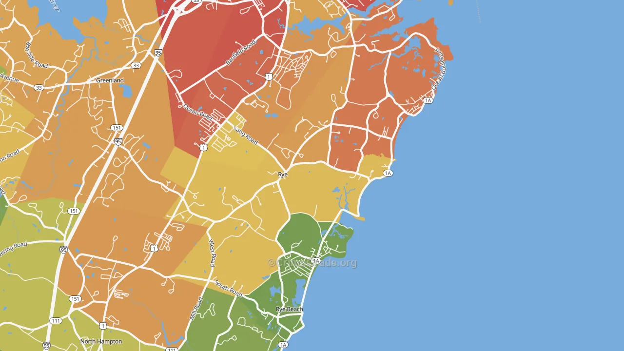 Rye, NH Map of Vandalism Rates