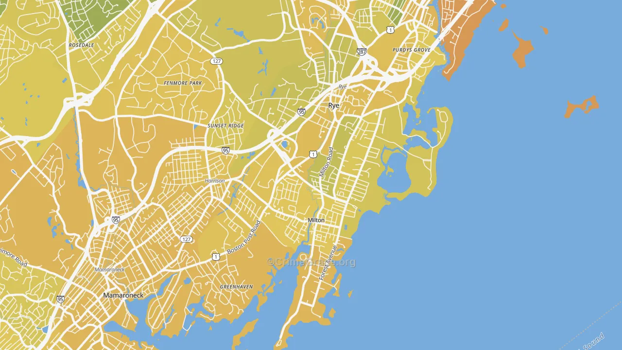 Rye, NY Map of Vandalism Rates