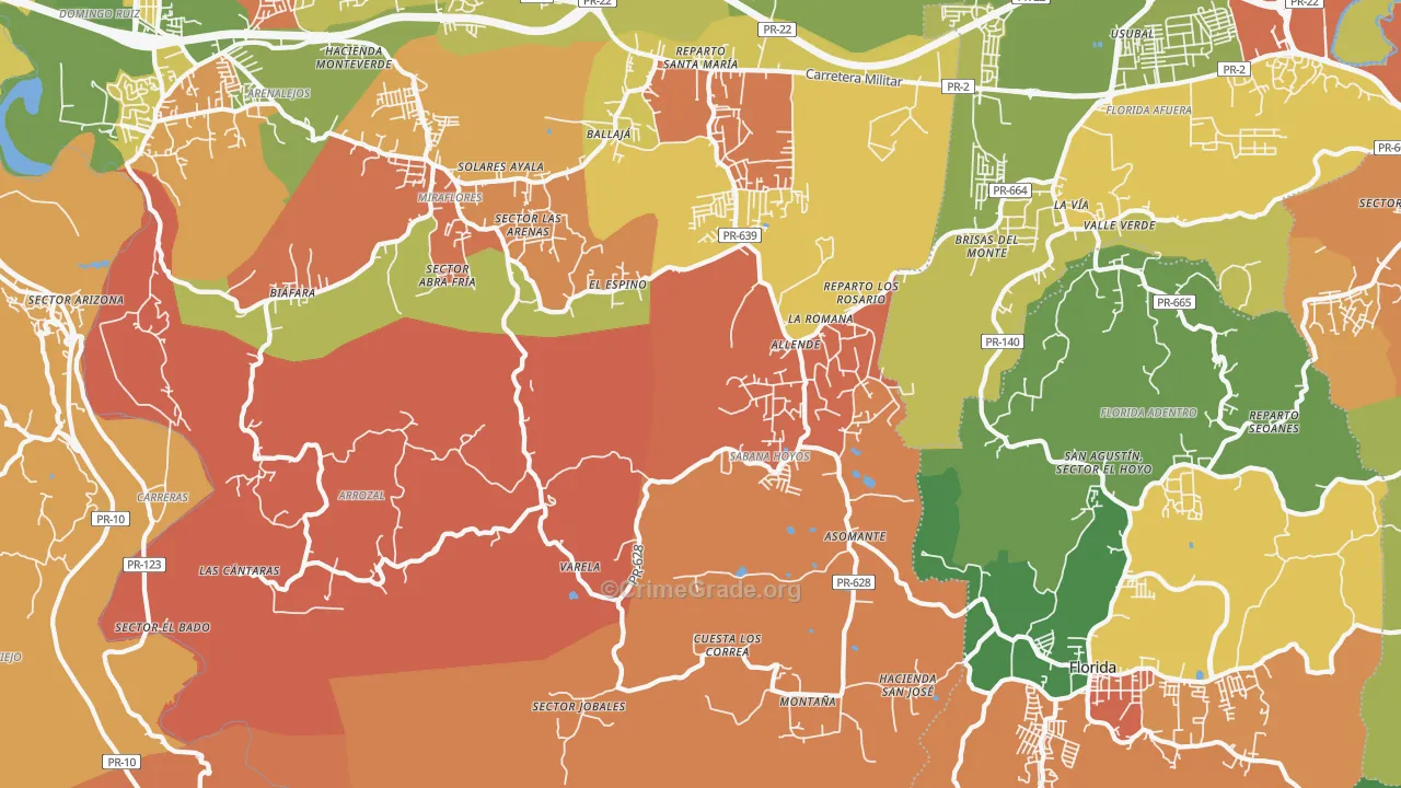Sabana Hoyos, PR Map of Vandalism Rates