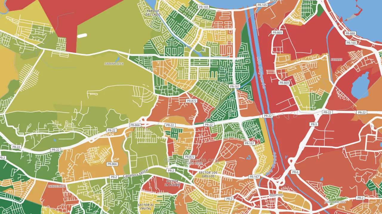 Sabana Seca, PR Map of Vandalism Rates