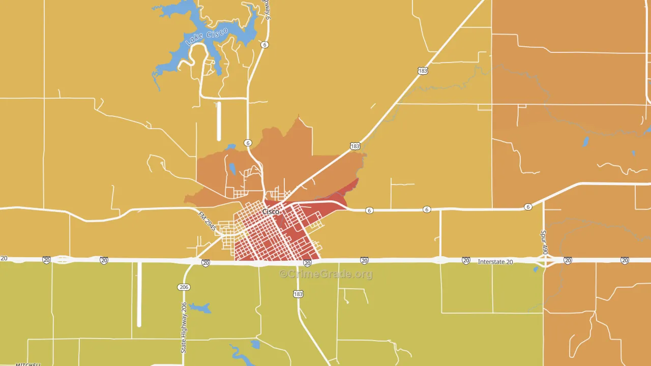 Sabanno, TX Map of Vandalism Rates
