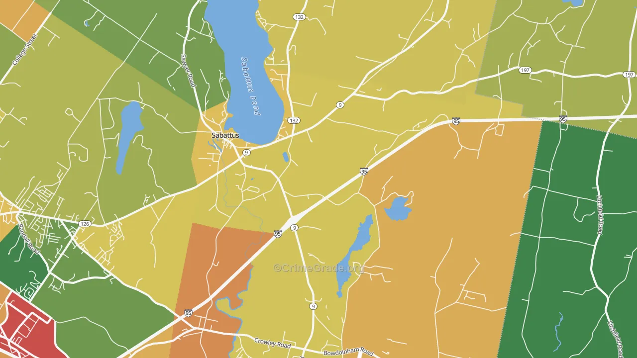 Sabattus, ME Map of Vandalism Rates