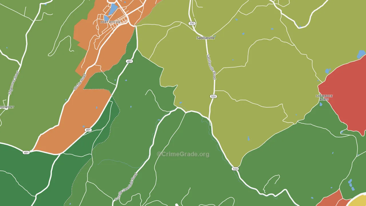 Sabillasville, MD Map of Vandalism Rates