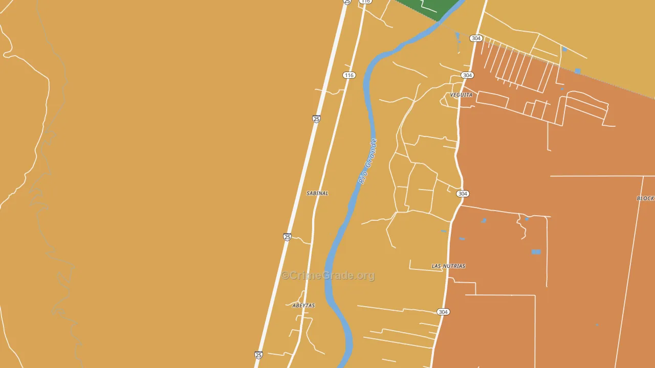 Sabinal, NM Map of Vandalism Rates