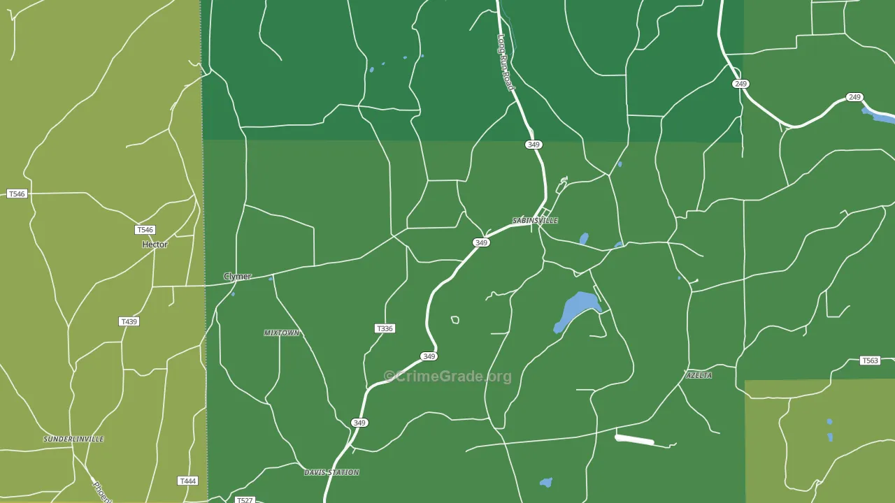 Sabinsville, PA Map of Vandalism Rates