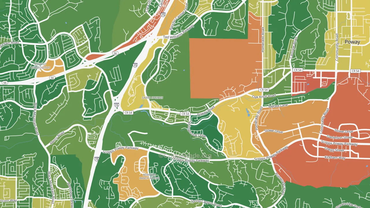 Sabre Springs, San Diego, CA Map of Vandalism Rates