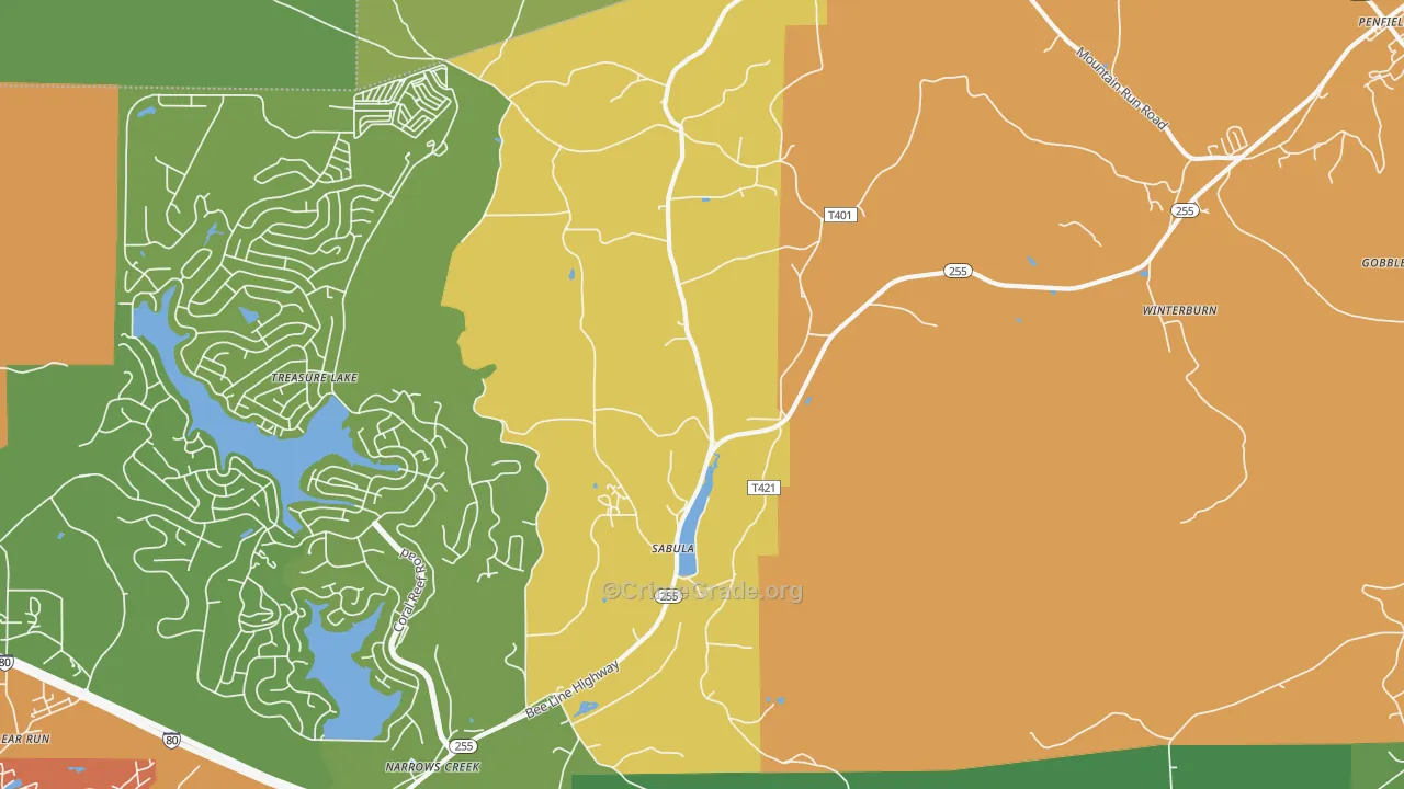 Sabula, PA Map of Vandalism Rates
