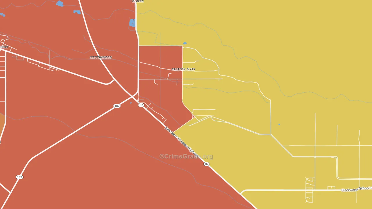 Sacaton Flats, AZ Map of Vandalism Rates