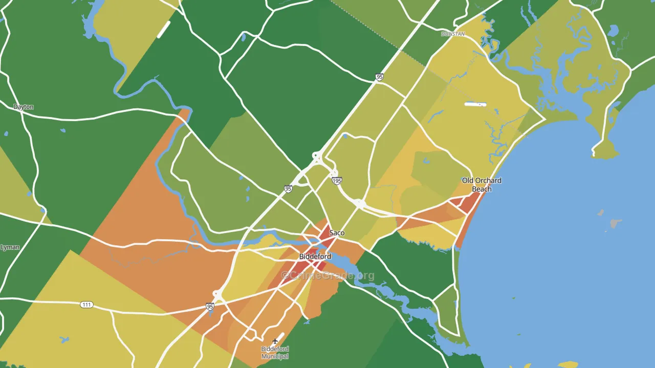 Saco, ME Map of Vandalism Rates