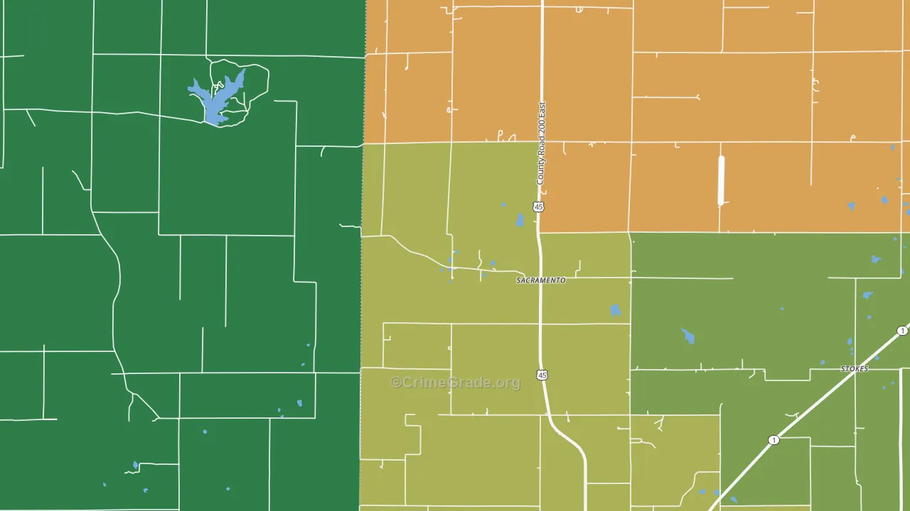 Sacramento, IL Map of Vandalism Rates
