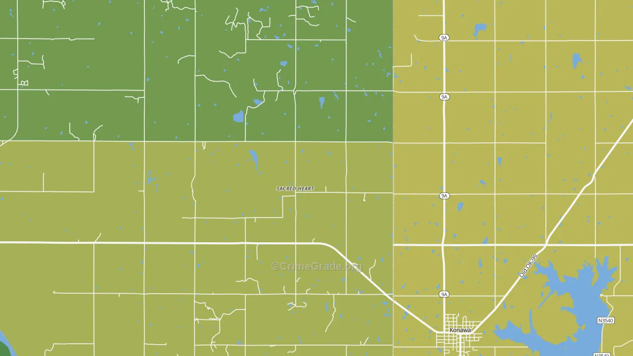 Sacred Heart, OK Map of Vandalism Rates