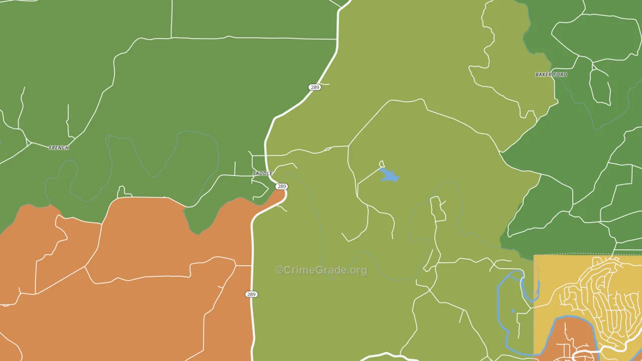 Saddle, AR Map of Vandalism Rates