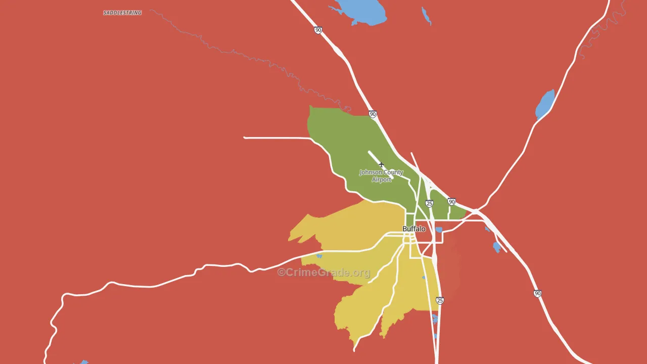 Saddlestring, WY Map of Vandalism Rates