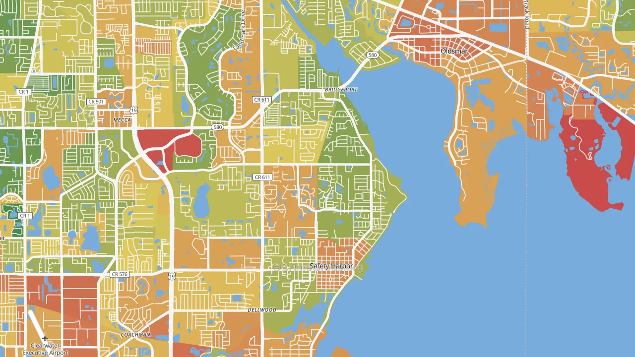 Safety Harbor, FL Map of Vandalism Rates