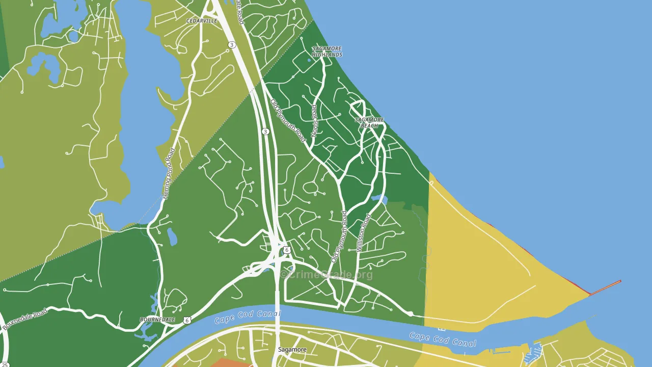 Sagamore Beach, MA Map of Vandalism Rates